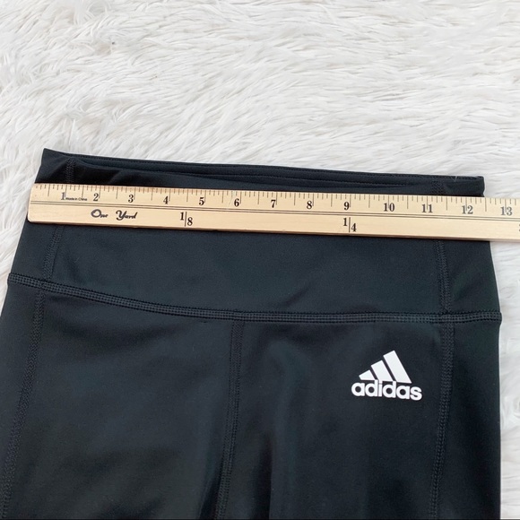 Adidas essential 3 stripe training biker shorts black white - Picture 6 of 10